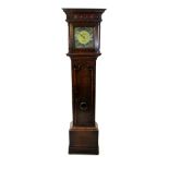 A George III cottage oak long case clock