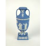 A Wedgwood blue and white jasperware vase