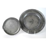 Two small pewter dish warmers