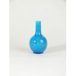 A Chinese turquoise monochrome porcelain bottle vase, Qing