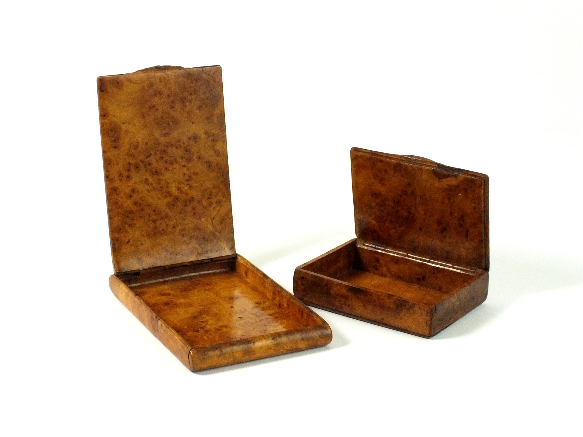 Two 19th century burr wood snuff boxes - Image 3 of 3