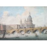 British school, late 18th century, London view, watercolour