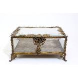 A 19th century French gilt metal mounted glass jewellery box