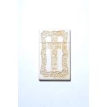 A Canton carved ivory visiting card case