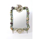 A Meissen porcelain mirror