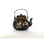 Japanese cloisonne tea pot and cover, Meiji period