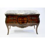 A Louis XV style Kingwood and inlaid serpentine commode