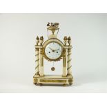 A French Louis XVI marble and ormolu portico clock