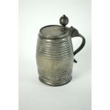 German - Saxony a pewter lidded tankard, circa 1820