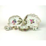 A pair of Meissen leaf dishes