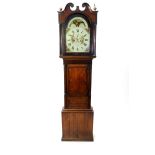 A George IV oak cross banded longcase clock