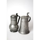 A Continental pewter jug, possibly Swiss