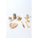 A selection of ivory items