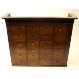 A set of Victorian oak filing drawers
