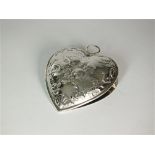 A Victorian heart shaped silver clip