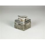 An Irish silver mounted travelling inkwell