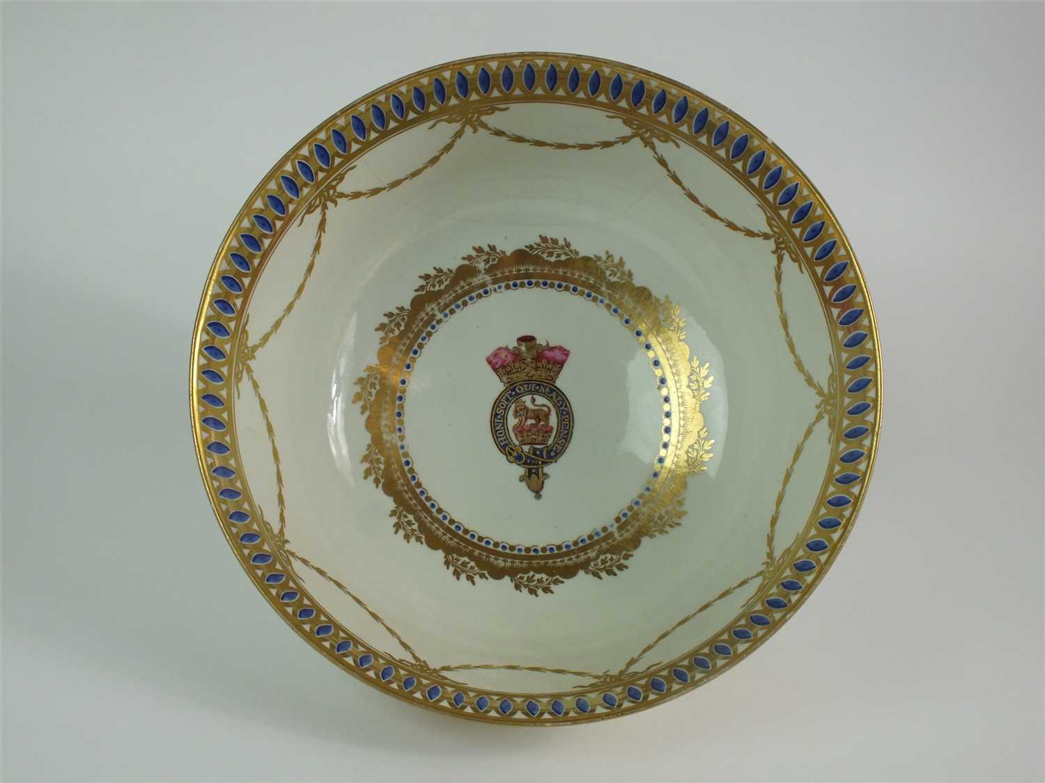A rare Caughley polychrome George IV Prince of Wales punch bowl - Image 4 of 8