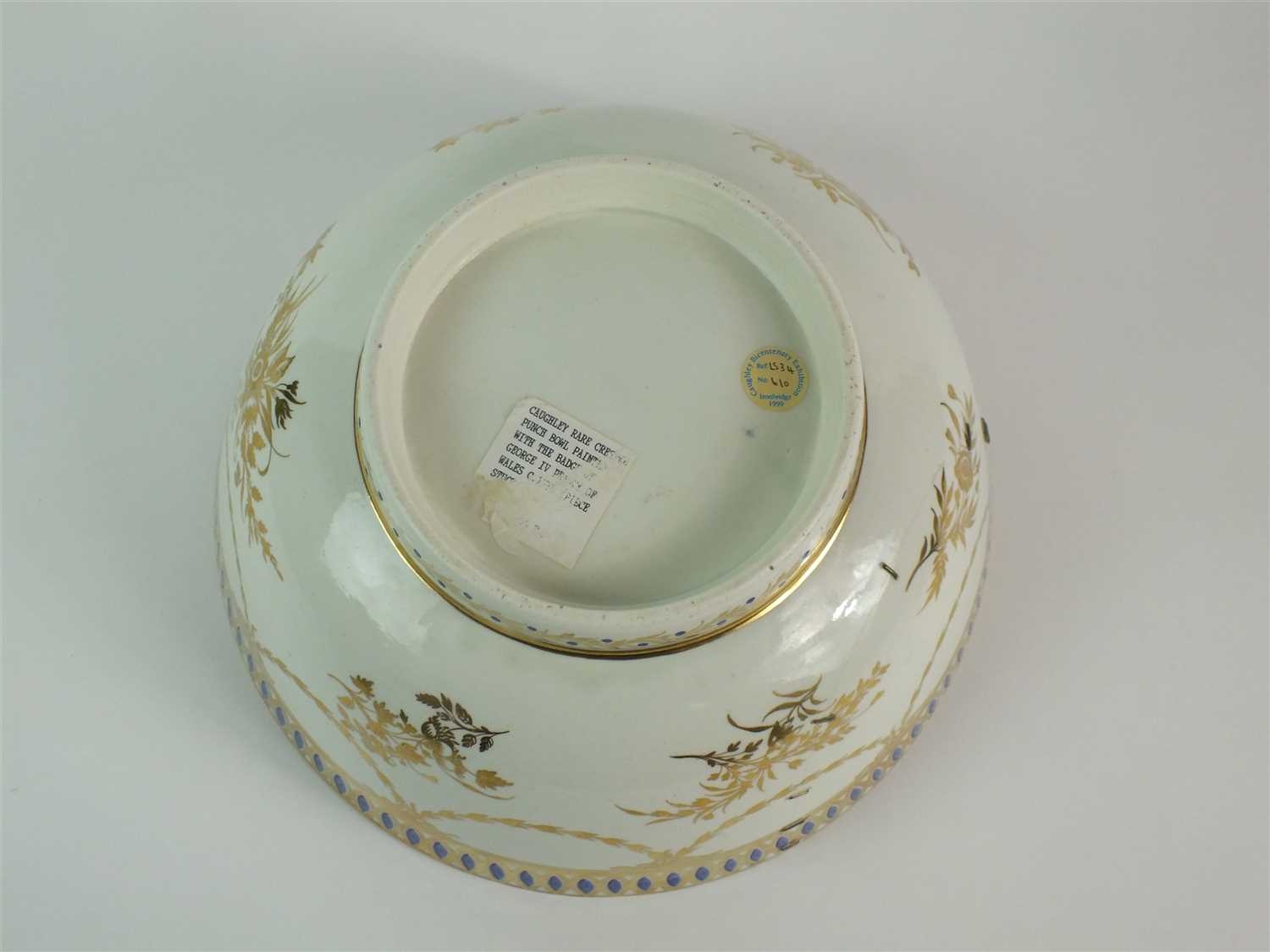 A rare Caughley polychrome George IV Prince of Wales punch bowl - Image 7 of 8