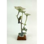 A Royal Worcester model of a Chiff Chaff on Hogweed