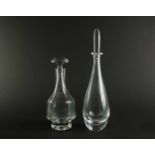 Two Orrefors glass decanters and stoppers