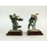 A pair of Royal Worcester models of Kinglets