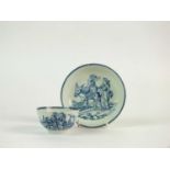 A Liverpool porcelain 'Travellers' tea bowl and saucer