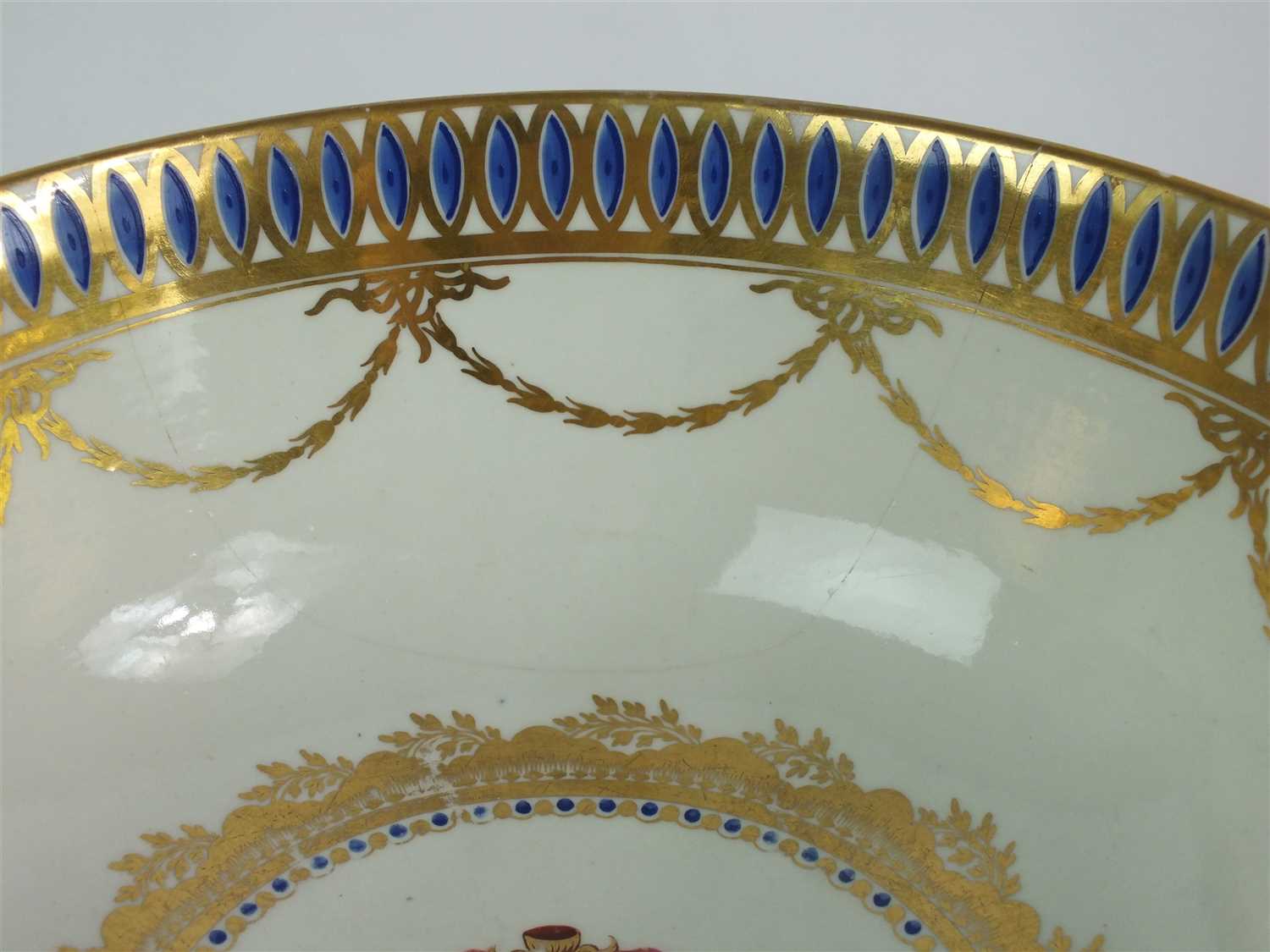 A rare Caughley polychrome George IV Prince of Wales punch bowl - Image 3 of 8