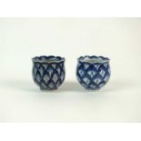 Two Caughley and Chinese porcelain artichoke ice cups