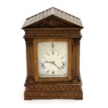 A 19th century German rosewood cased architectural bracket clock