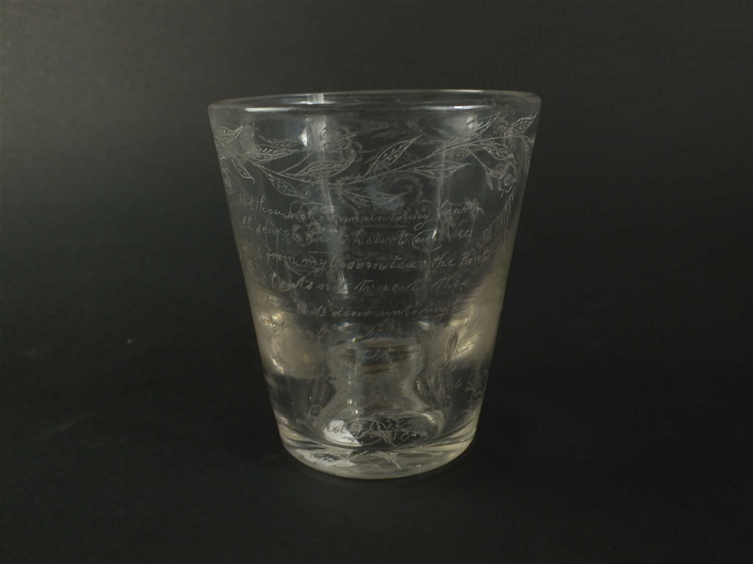 An English heavy lead glass engraved tumbler - Image 2 of 2