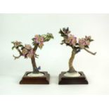 A pair of Royal Worcester models of Crab Apple and Butterflies