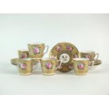 A set of six Stevenson and Hancock, Derby coffee cups and saucers