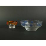 Two Stuart crystal enamelled glass bowls