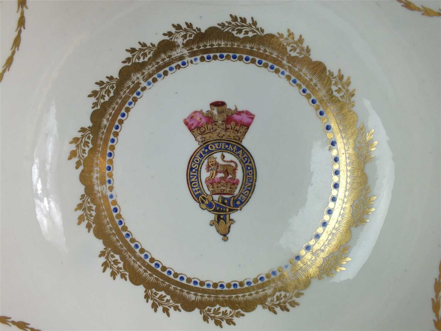 A rare Caughley polychrome George IV Prince of Wales punch bowl - Image 5 of 8