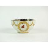 A Caughley polychrome fluted bowl