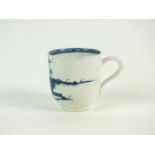 A rare Worcester porcelain blue and white chocolate cup