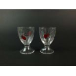 A pair of Stuart enamelled 'Spider' cocktail glasses