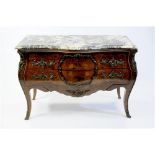 A Louis XV style Kingwood and inlaid serpentine commode