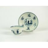 A Worcester porcelain 'Waiting Chinaman' tea bowl and saucer