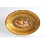 A Royal Worcester oval fruit-painted dish