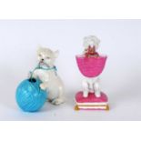 William Brownfield figure of begging dog and similar figure of kitten with yarn