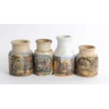 Four prattware paste jars