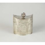 A Dutch silver tea caddy