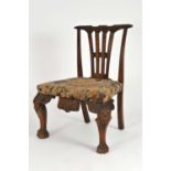 A George II style carved mahogany splat-back dining chair