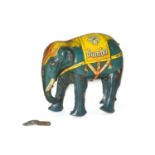 Pre-war Blomer & Schuler tinplate clockwork “Jumbo” Elephant.