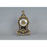 A Louis XV style boulle work mantel clock