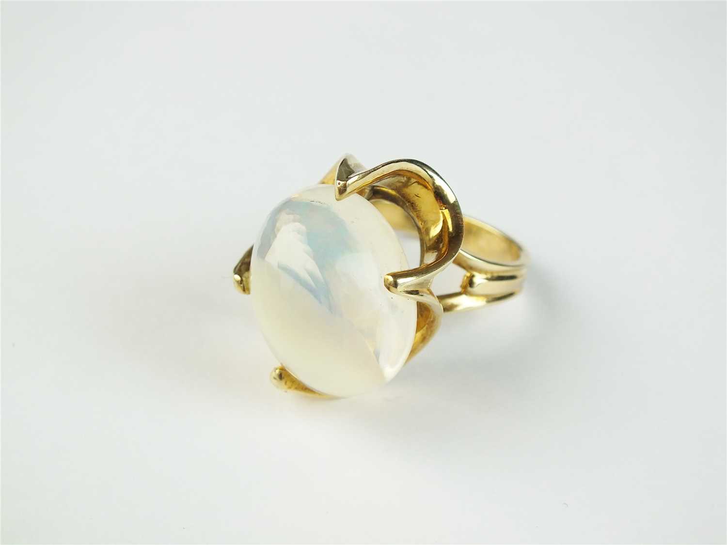 A water opal dress ring