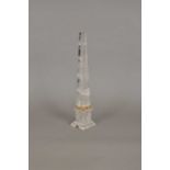 A 20th century Asprey rock crystal style desk obelisk