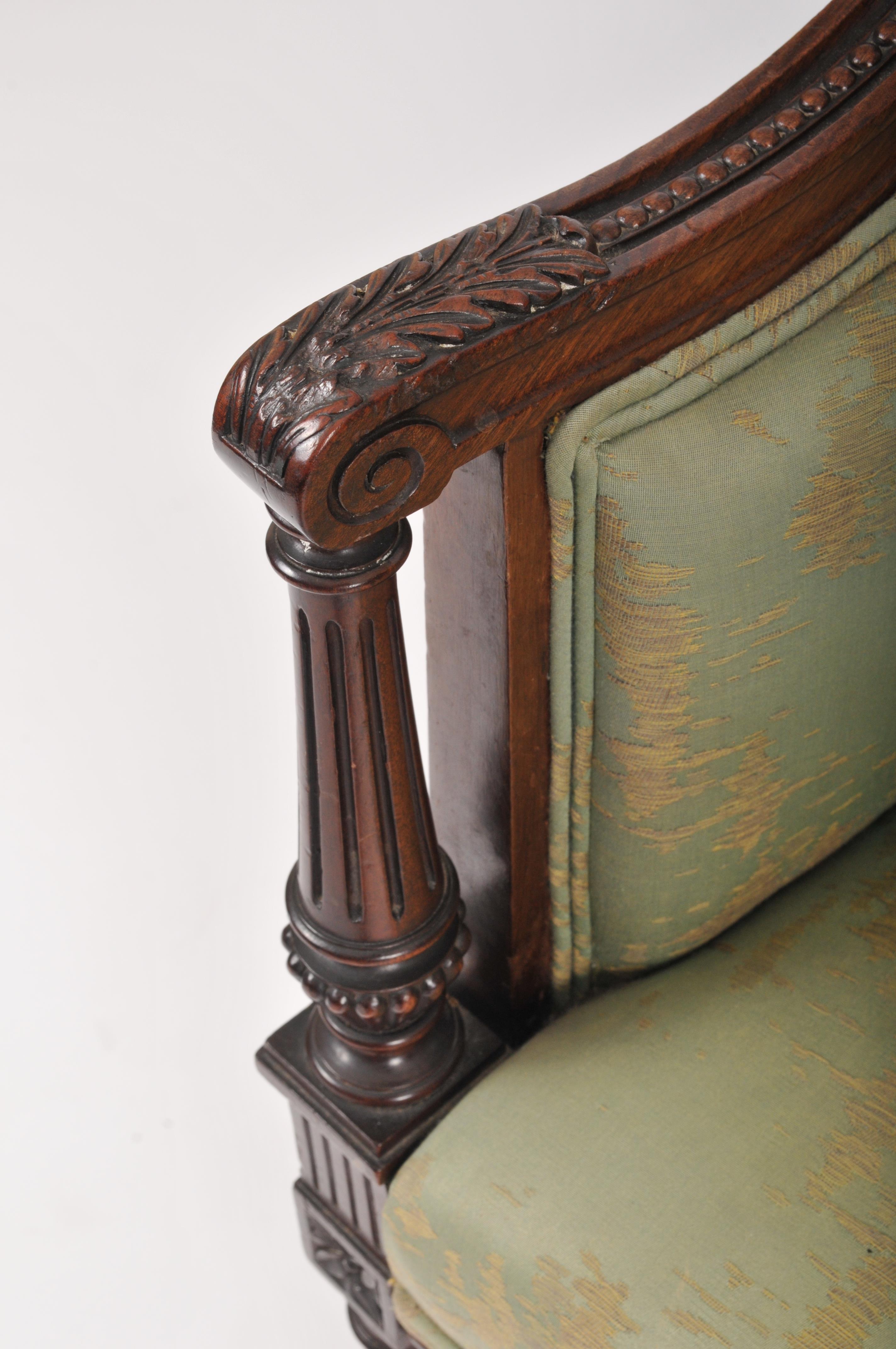 A rosewood framed upholstered box tub chair - Image 2 of 3