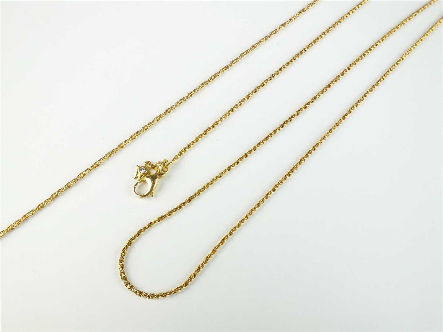 Two gold chain necklaces